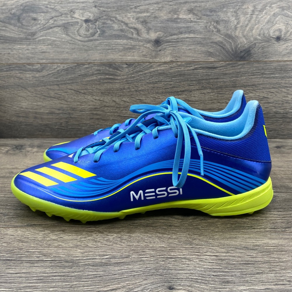 Adidas F50 Messi League TF Soccer Shoes Mens 11 Blue Yellow Turf Cleats IF1370